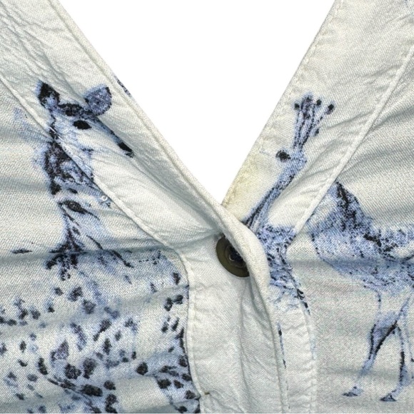 Maeve Anthropologie Fauna Animal Print Button Front Boho Chic Tunic Top Size M - Picture 6 of 9